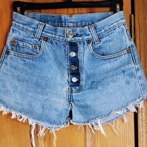 VTG Redone Levi's 501 high rise light wash shorts